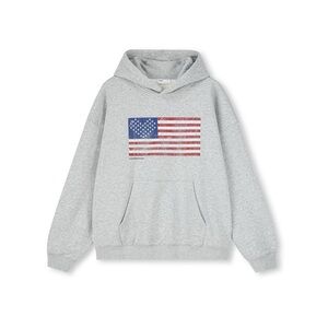 AVAILABLE NOW Gray Hoodie with American Flag